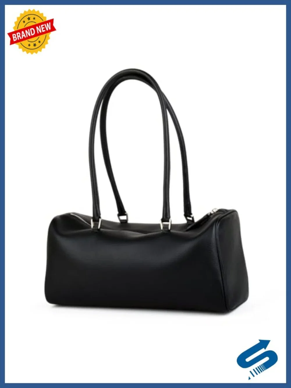 Premium Full-Grained Leather Hobo Barrel Purse Shoulder Bag Women Handbag